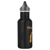 Naam wesley met luie kat, waterflacon waterfles (Links)