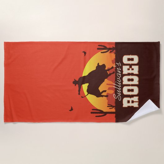  NAAM Westerne Cowboy Bull Rider Rodeo Strandlaken (Voorkant)