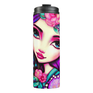 Naam Whimsical Meisje Artistieke Thermische Tumble Thermosbeker
