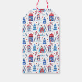 Naam, Whimsical Merry Christmas Penguin Gift Label Cadeaulabel (Achterkant)