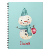 Naam, Whimsische Sneeuwman Winterplanner 6.5x 8.75 Notitieboek (Voorkant)