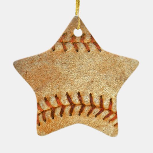 naam  White Baseball Red stitching Keramisch Ornament (Achterkant)
