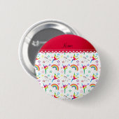 Naam white gymnastics rainbows unicorns ronde button 5,7 cm (Voorkant /achterkant)