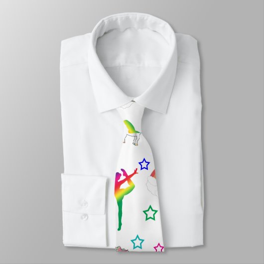 Naam white gymnastics rainbows unicorns stropdas (Gebonden)