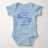 Naam wijzigen Alle tekstglimlach Breekt hart Super Romper (Voorkant)