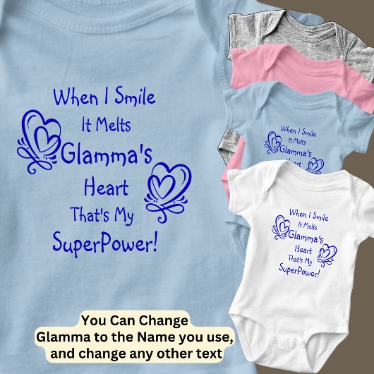 Naam wijzigen Alle tekstglimlach Breekt hart Super Romper