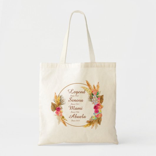 Naam wijzigen Datum Legend Senora Mami Abuela Tote Bag (Voorkant)