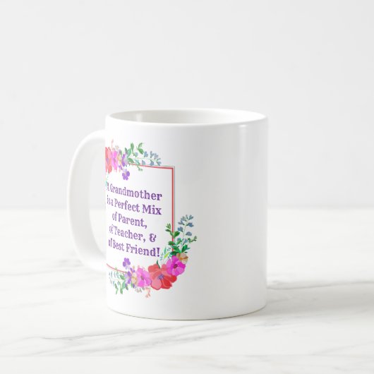 Naam wijzigen en tekst grootmoeder perfecte mix ro koffiemok (Voorkant links)