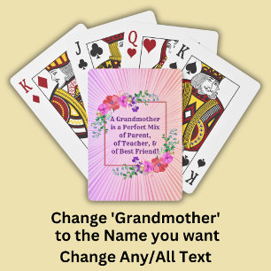 Naam wijzigen en tekst grootmoeder perfecte mix ro pokerkaarten