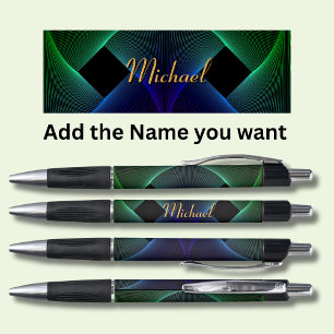 Naam wijzigen Geometrische groen blauwe wervel Pen