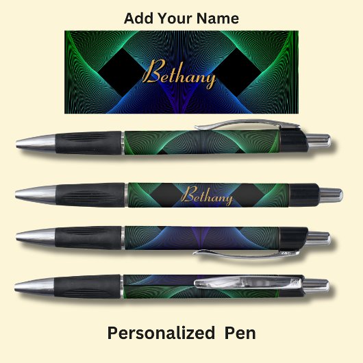 Naam wijzigen Geometrische groen blauwe wervel Pen