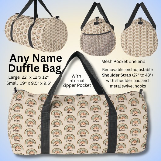 Naam wijzigen, Leopard Spots Print Boho Rainbow Plunjezak