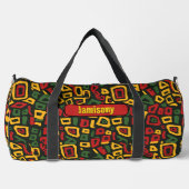 Naam wijzigen, Rood Groen Geel Zwart Geometrisch Plunjezak (Voorkant)