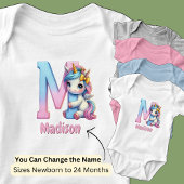 Naam wijzigen Roze Blauw Schattige Letter M Unico Romper