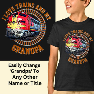 Naam wijzigen Tekst I Liefde Trains & Grandpa Dies T-shirt