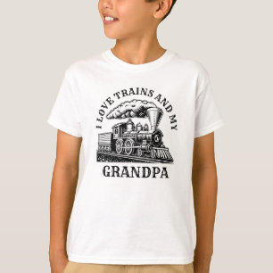 Naam wijzigen Tekst I Love Steam Trains & My Grand T-shirt