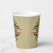 Naam wijzigen Tekst Kerstmis 20xx Holly Papieren Bekers (Rechts)