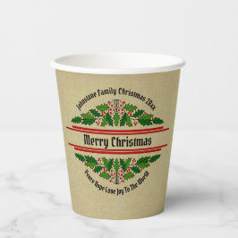 Naam wijzigen Tekst Kerstmis 20xx Holly Papieren Bekers