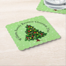 Naam wijzigen Tekst overeenkomen met kerststructuu Kartonnen Onderzetters