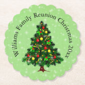 Naam wijzigen Tekst overeenkomen met kerststructuu Kartonnen Onderzetters (Voorkant)