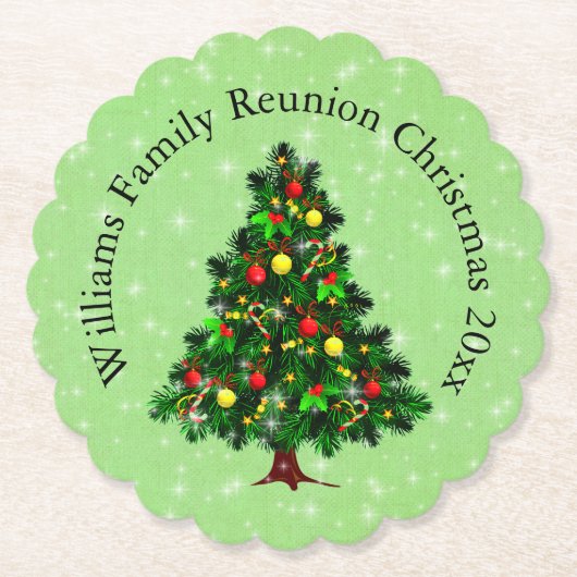 Naam wijzigen Tekst overeenkomen met kerststructuu Kartonnen Onderzetters (Voorkant)