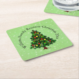 Naam wijzigen Tekst overeenkomen met kerststructuu Kartonnen Onderzetters