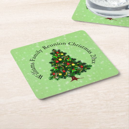 Naam wijzigen Tekst overeenkomen met kerststructuu Kartonnen Onderzetters (Schuin)