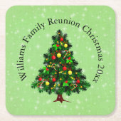 Naam wijzigen Tekst overeenkomen met kerststructuu Kartonnen Onderzetters (Voorkant)