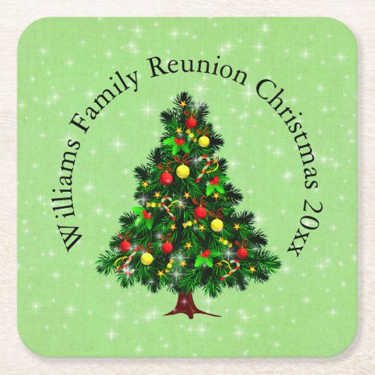 Naam wijzigen Tekst overeenkomen met kerststructuu Kartonnen Onderzetters (Voorkant)