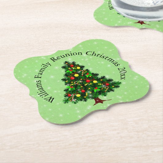 Naam wijzigen Tekst overeenkomen met kerststructuu Kartonnen Onderzetters (Gekanteld)