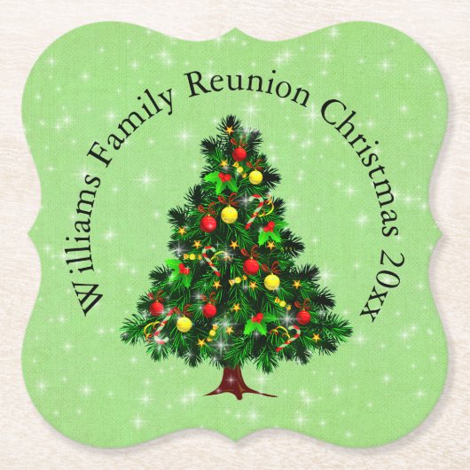 Naam wijzigen Tekst overeenkomen met kerststructuu Kartonnen Onderzetters (Voorkant)