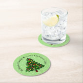 Naam wijzigen Tekst overeenkomen met kerststructuu Ronde Kartonnen Onderzetter (Insitu)