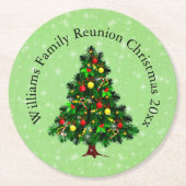 Naam wijzigen Tekst overeenkomen met kerststructuu Ronde Kartonnen Onderzetter (Voorkant)