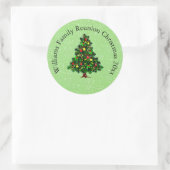 Naam wijzigen Tekst overeenkomen met kerststructuu Ronde Sticker (Tas)