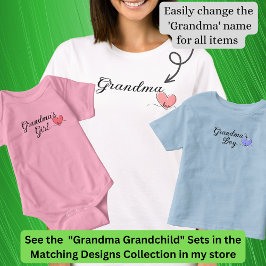 Naam wijzigen / Titel Grandma Heart Matching Baby  T-shirt