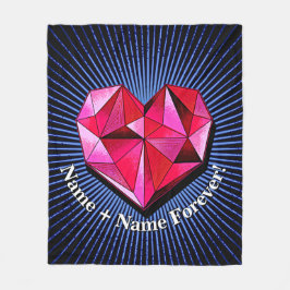 Naam wijzigen Voeg tekst Rode geometrische hartlie Fleece Deken