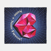 Naam wijzigen Voeg tekst Rode geometrische hartlie Fleece Deken (Voorkant (Horizontaal))