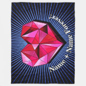 Naam wijzigen Voeg tekst Rode geometrische hartlie Fleece Deken (Voorkant)