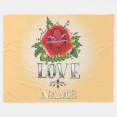 Naam wijzigen Voeg Tekst rood roze Tattoo LOS toe Fleece Deken (Voorkant (Horizontaal))