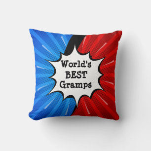 Naam wijzigen Wereld Beste grammen Rood Blauw Comi Kussen