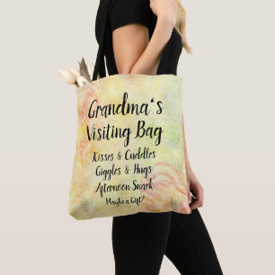 Naam wijzigen / Woorden Oma's Visiting Bag Floral Tote Bag