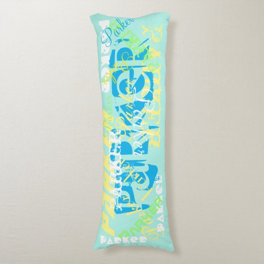 Naam Wijzigingsinstantie Pillow Naam Collage Soft  Lichaamskussen (Voorkant Verticaal)