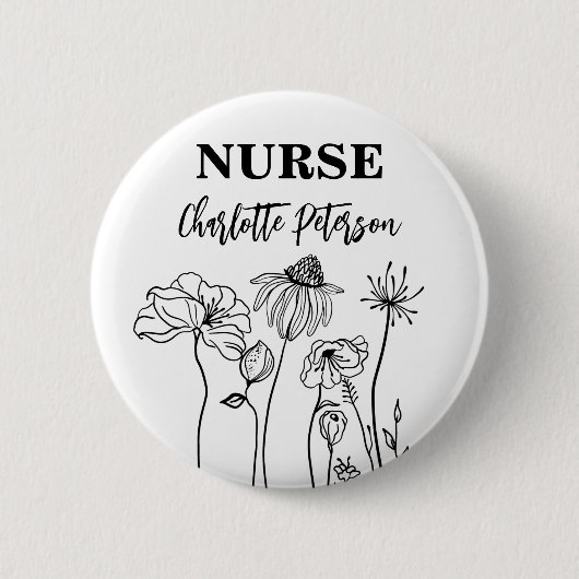 Naam Wilde bloem Zuurnaam Markering Ronde Button 5,7 Cm (Voorkant)