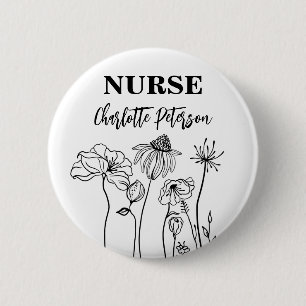Naam Wilde bloem Zuurnaam Markering Ronde Button 5,7 Cm