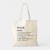 Naam Willie, Bewerkbare naam, Aangepaste naam Tote Bag (Achterkant)
