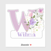 Naam Wilma met de Letter W Sticker Uitknippen (Vel)