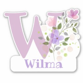 Naam Wilma met de Letter W Sticker Uitknippen
