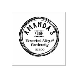 Naam winkeleigenaar retouradres rubberstempel