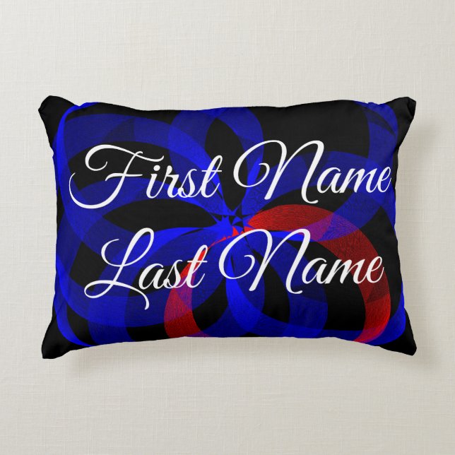 Naam Wisselende Rode Draaiende Geometrische Accent Kussen (Voorkant)