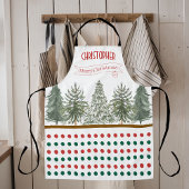 Naam Wit Rood Groen Botanisch Vrolijk Kerstfeest Schort